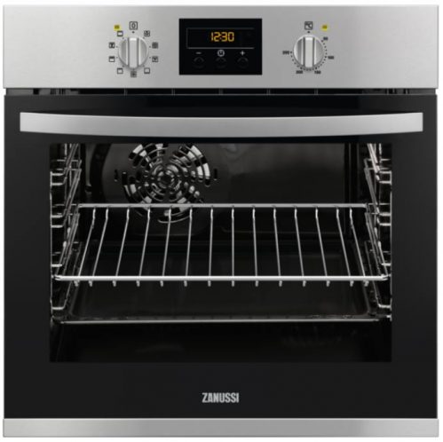 Zanussi ZOB35701XU – cuptor electric cu 9 functii de gatire, afisaj digital, Inox antiamprenta, ventilator de racire, clasa energetica A si pret sub 1000 Lei